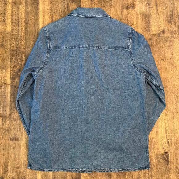 Halloween VTG Denim Shirt Jack-O-Lanterns Black Cat Embroidered Unisex Small - Picture 10 of 10